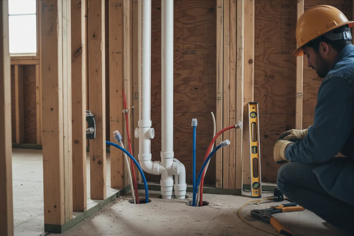 Drain and supply rough-in during Toilet Repair and Installation in Clayhole